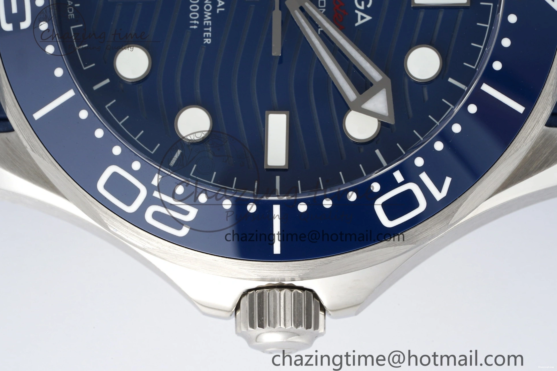 0328 Fashionable Seamaster Diver 300M ZF 1:1 Best Edition Blue Ceramic Blue Dial on Blue Rubber Strap A 7822
